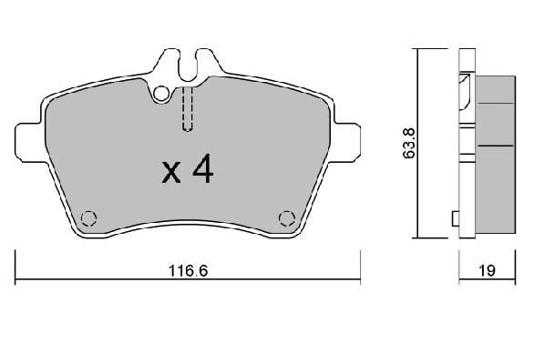 FREN BALATA ON MERCEDES A SERISI A 200 2004-2012/ A 150 2004-2012/ A 160 CDI 2004-2012/ A 170 CDI 2004-2012/ B SERISI B 200 CDI 2005-2011/ B 150 2005
