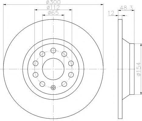 FREN DİSKİ ARKA DÜZ GOLF 7 1.6 TDI 5 BIJON 300X12X65X48,3 2012-