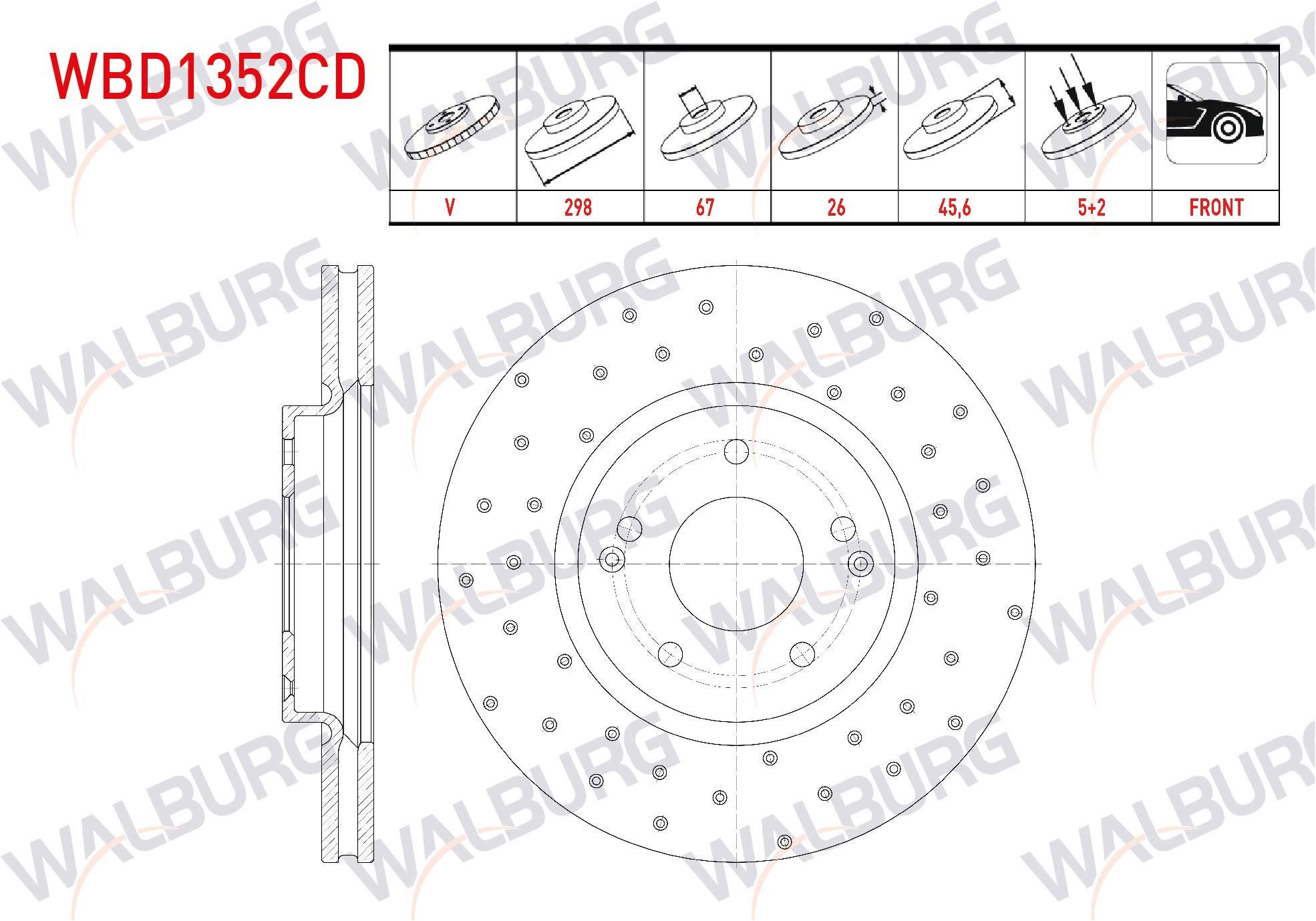 FREN DISKI ON HAVALI KAPLAMALI PERFORMANS DELIKLI 5 BJN