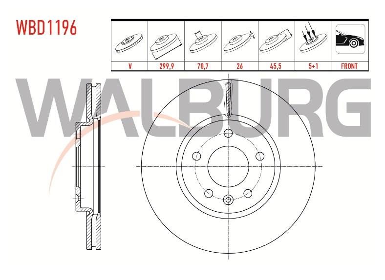 FREN DISKI ON HAVALI OPEL ASTRA J 1.3 CDTI 5 BIJON 299,9X26X70,7X45,5 2009-2016 569070 95527031 569076
