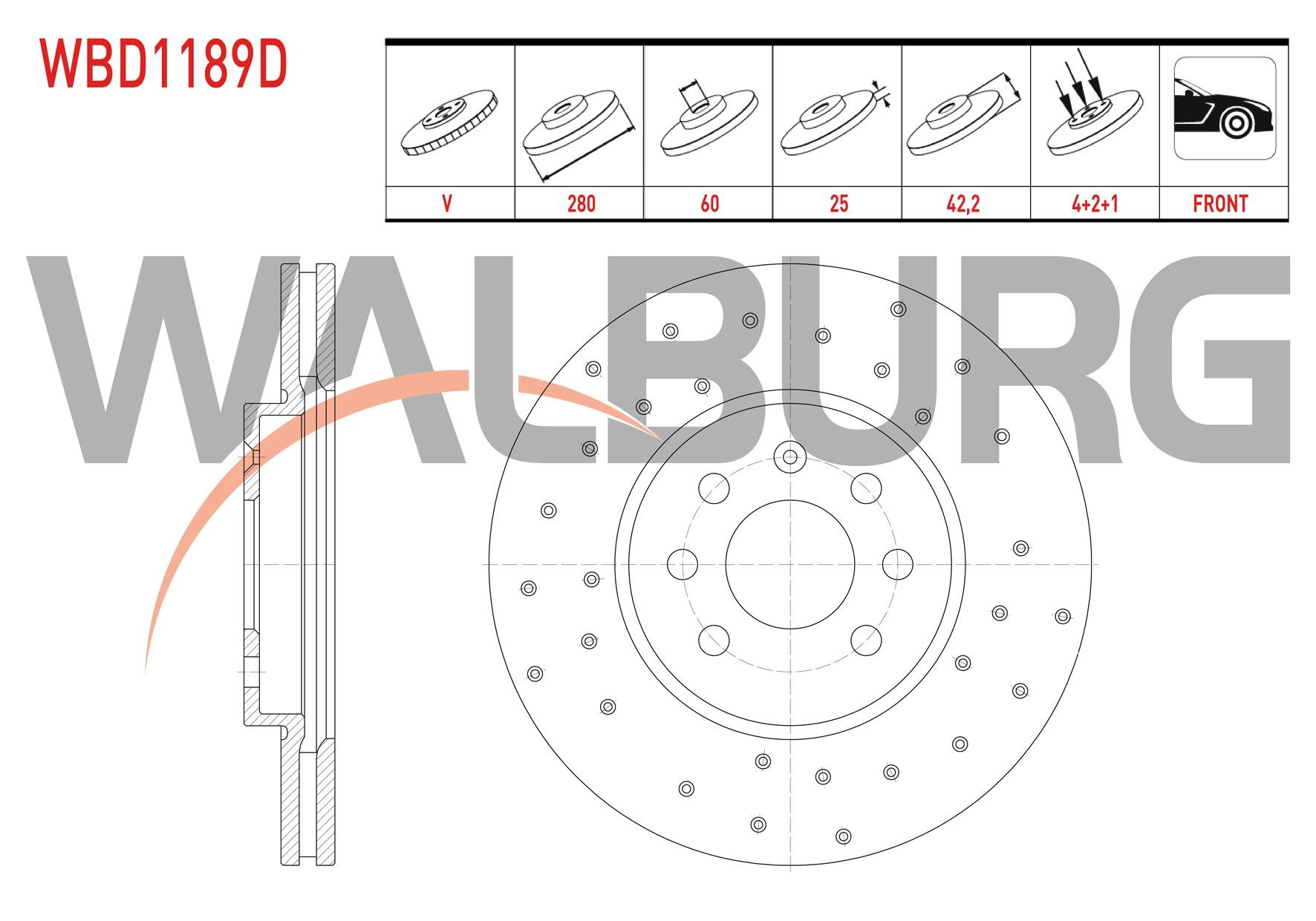 FREN DISKI ON HAVALI PERFORMANS DELIKLI 4 BJN 280X25X60X42,2 OPEL COMBO C 1.3 CDTI - 1.7 CDTI - 2001-2006/ MERIVA A 1.6 - 1.3 CDTI 2003-2010/ ASTRA H 1.4i - 1.6i -1.3 CDTI 2004-2010