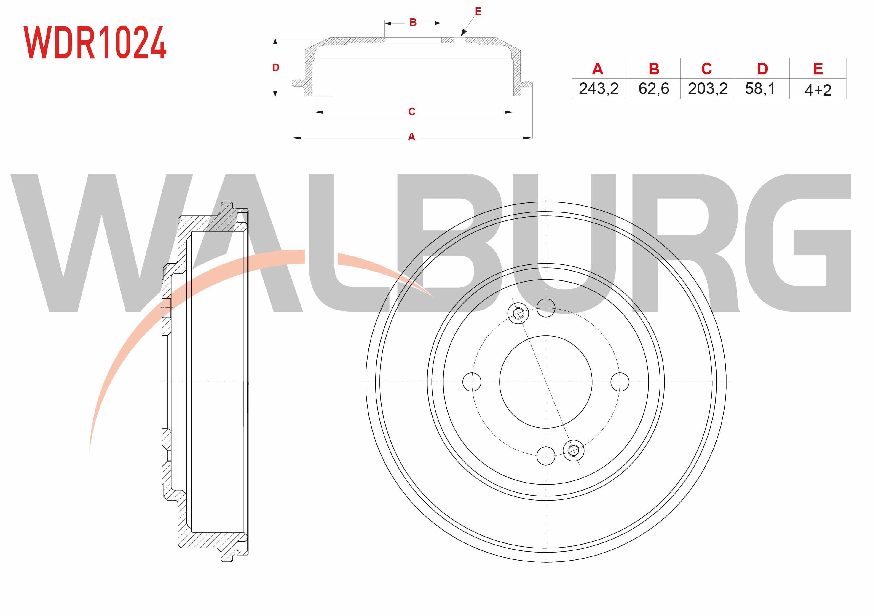 FREN KAMPANASI ARKA 4 DELIK 243,2X62,6X203,2X58,1 HYUNDAI GETZ 1.3i - 1.4i - 1.5 CRDI 2002-2008