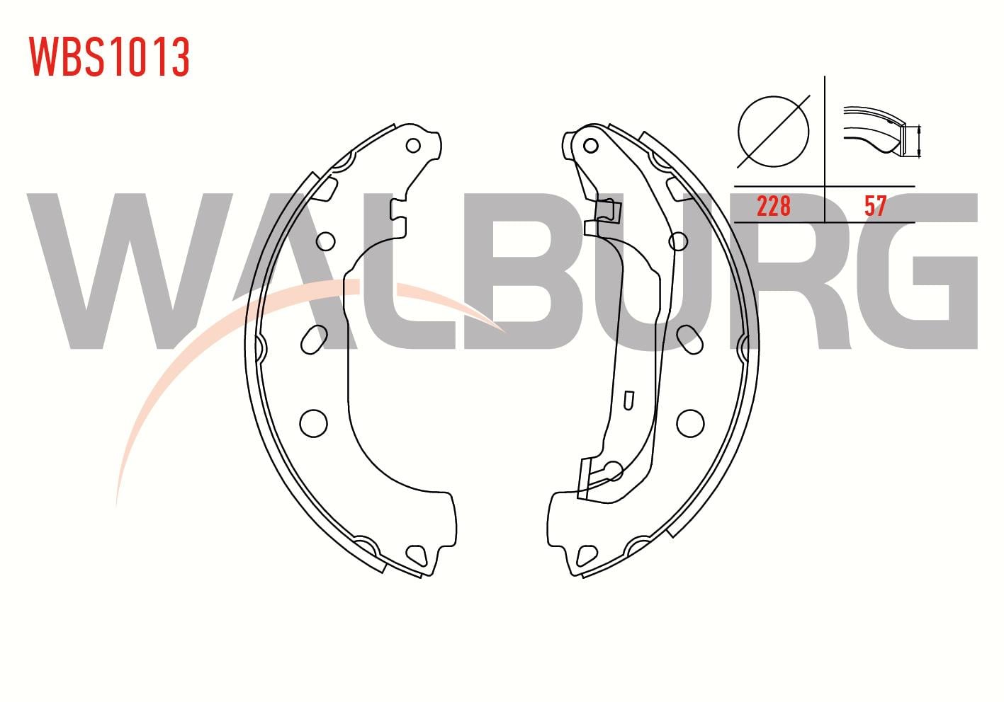 FREN PABUC BALATA ARKA FORD TRANSIT CONNECT 1.8 TDCI LEVYELI 228X57 mm 2002-2013/TRANSIT CONNECT 1.8i 16v 2002-2013 5039061