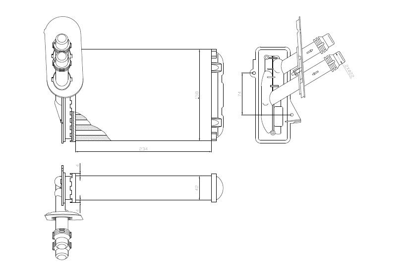 KALORİFER RADYATÖRÜ GOLF4-BORA-A3-TOLEDO-OCTAVİA 97-04 1J1819031A  1J1819031 8FH 351 001-621