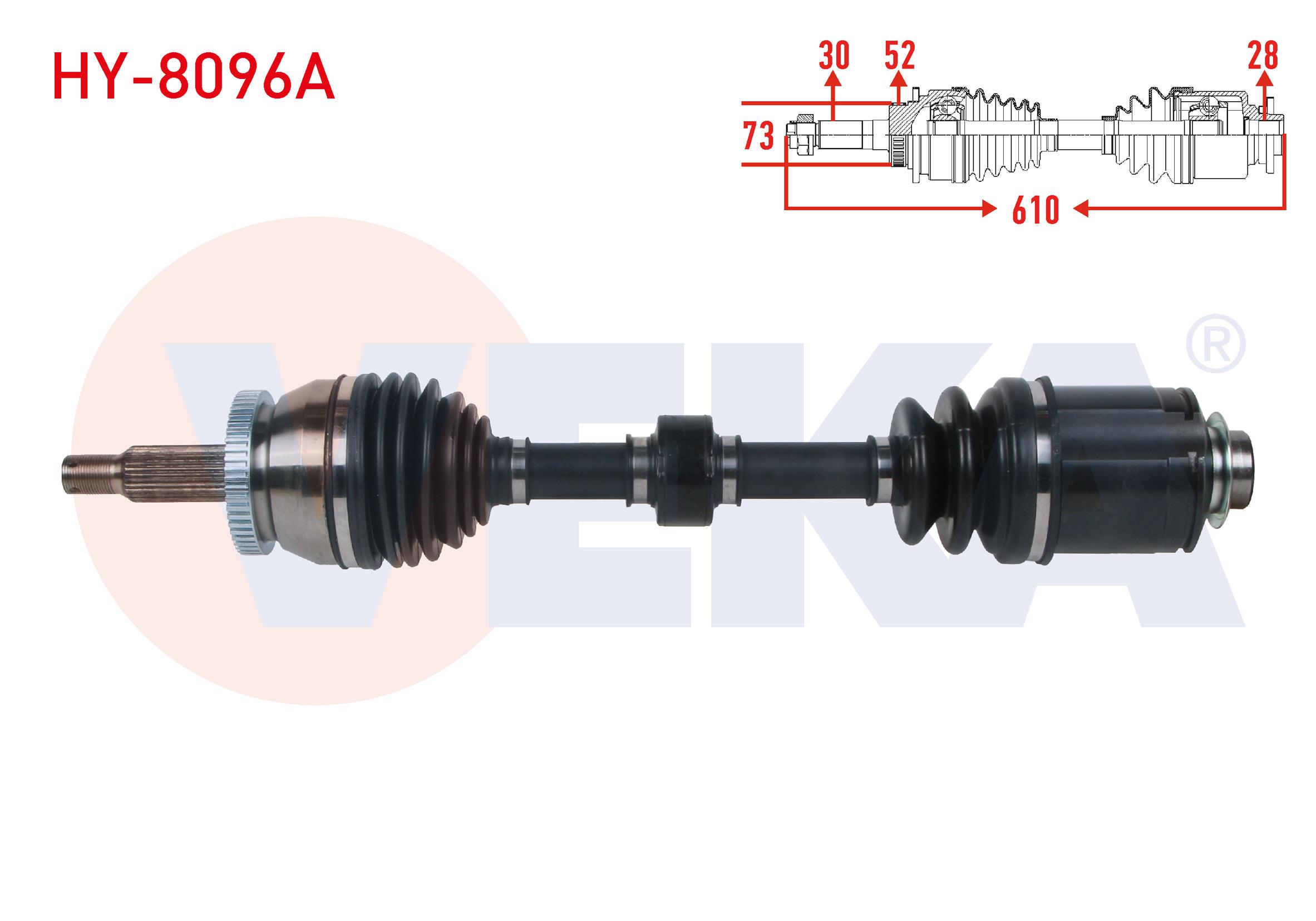 KOMPLE AKS SAG ON ABSLI 52 DIS UZUNLUK 610mm HYUNDAI SANTA FE (CM) 2.2 CRDI A-T 2006-2012