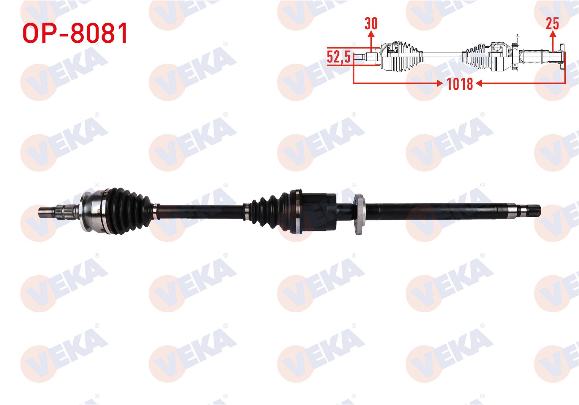 KOMPLE AKS SAG ON UZUNLUK 1018mm OPEL ASTRA J GTC 1.4 - 1.6 M-T 2011-