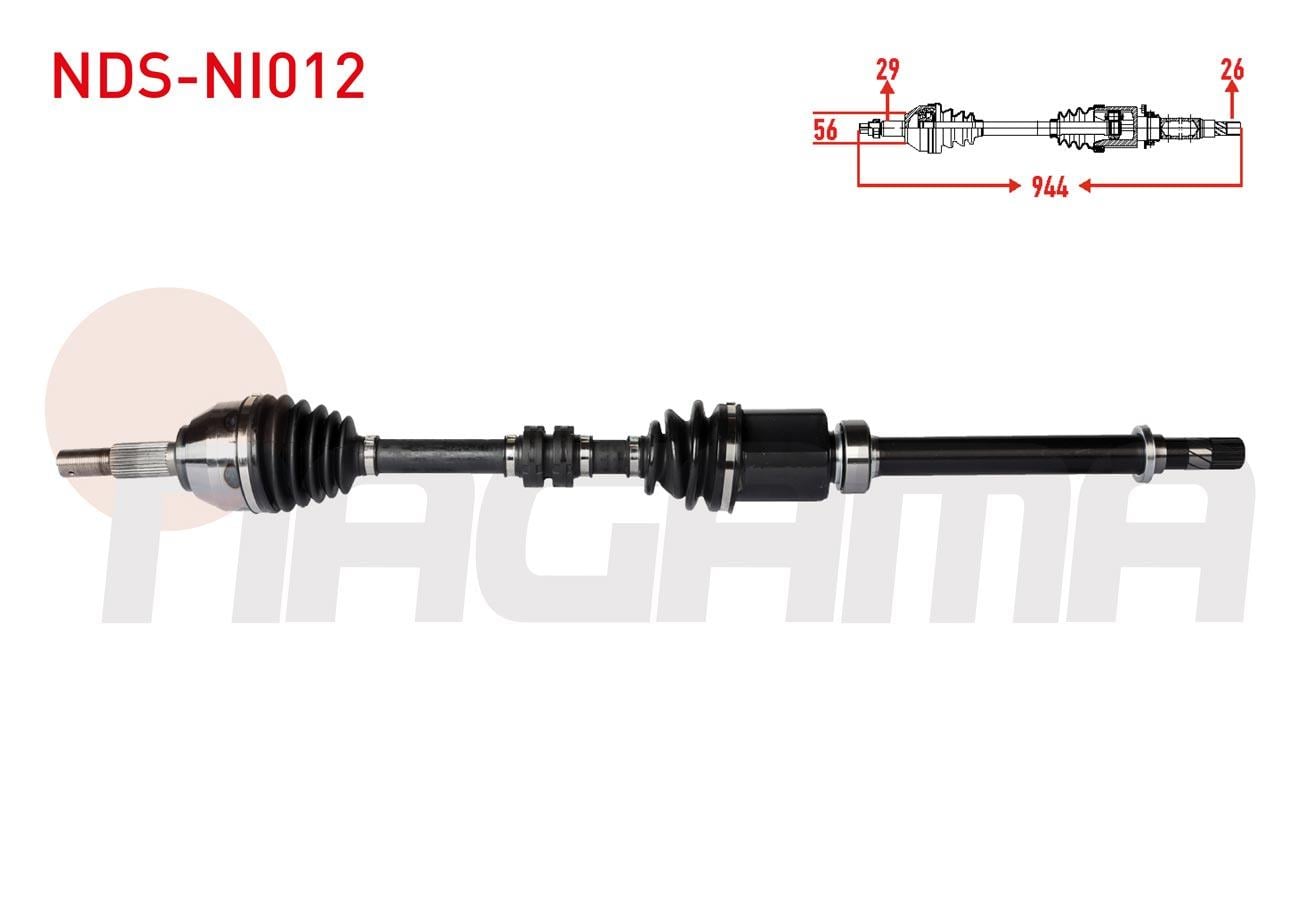 KOMPLE AKS SAG ON UZUNLUK 944mm NISSAN JUKE (F15) 1.5 DCI 2010-