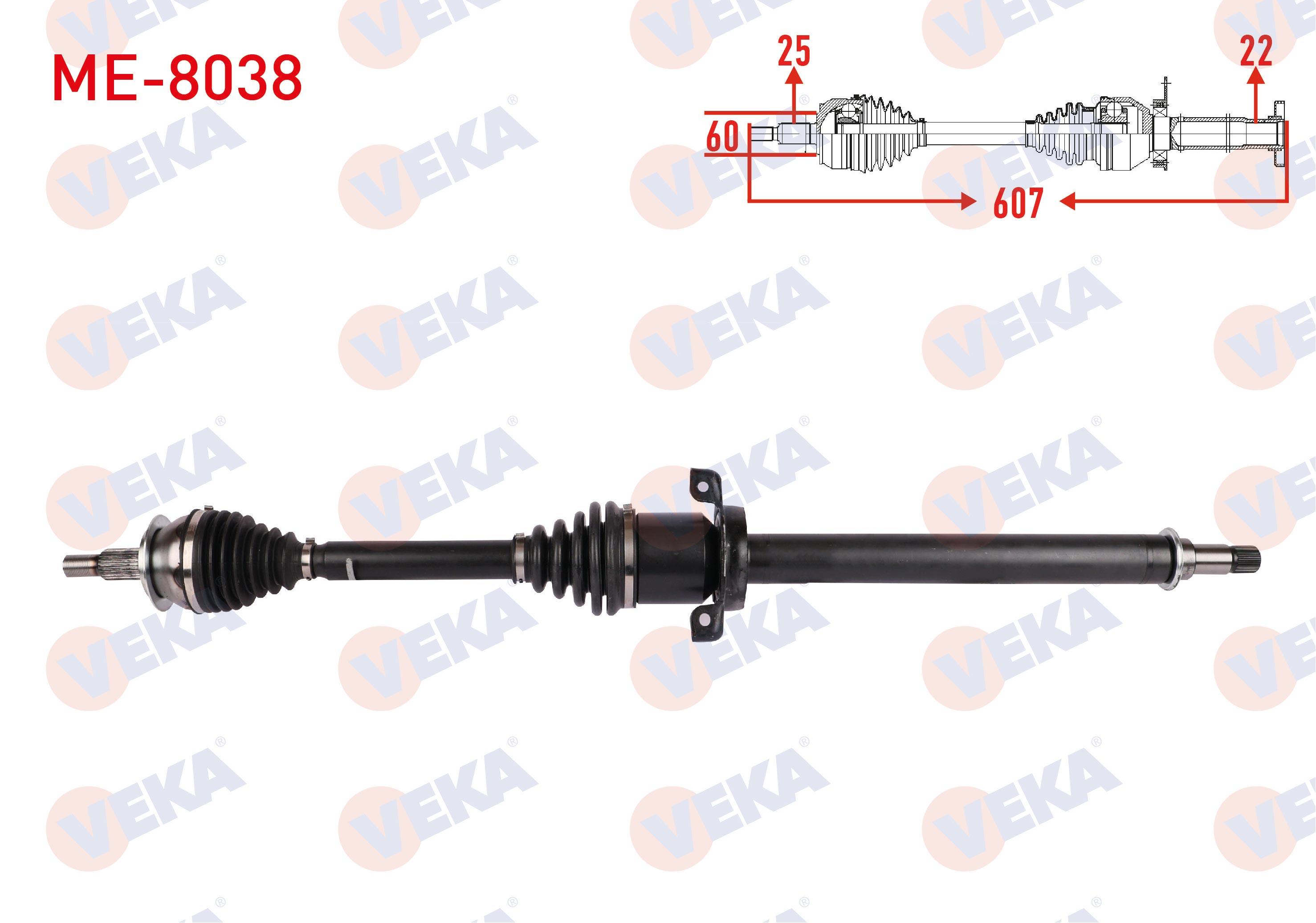 KOMPLE AKS SAG ON UZUNLUK 976mm MERCEDES A SERISI (W169) M-T 2004-2012 / B SERISI (W245) M-T 2005-2011