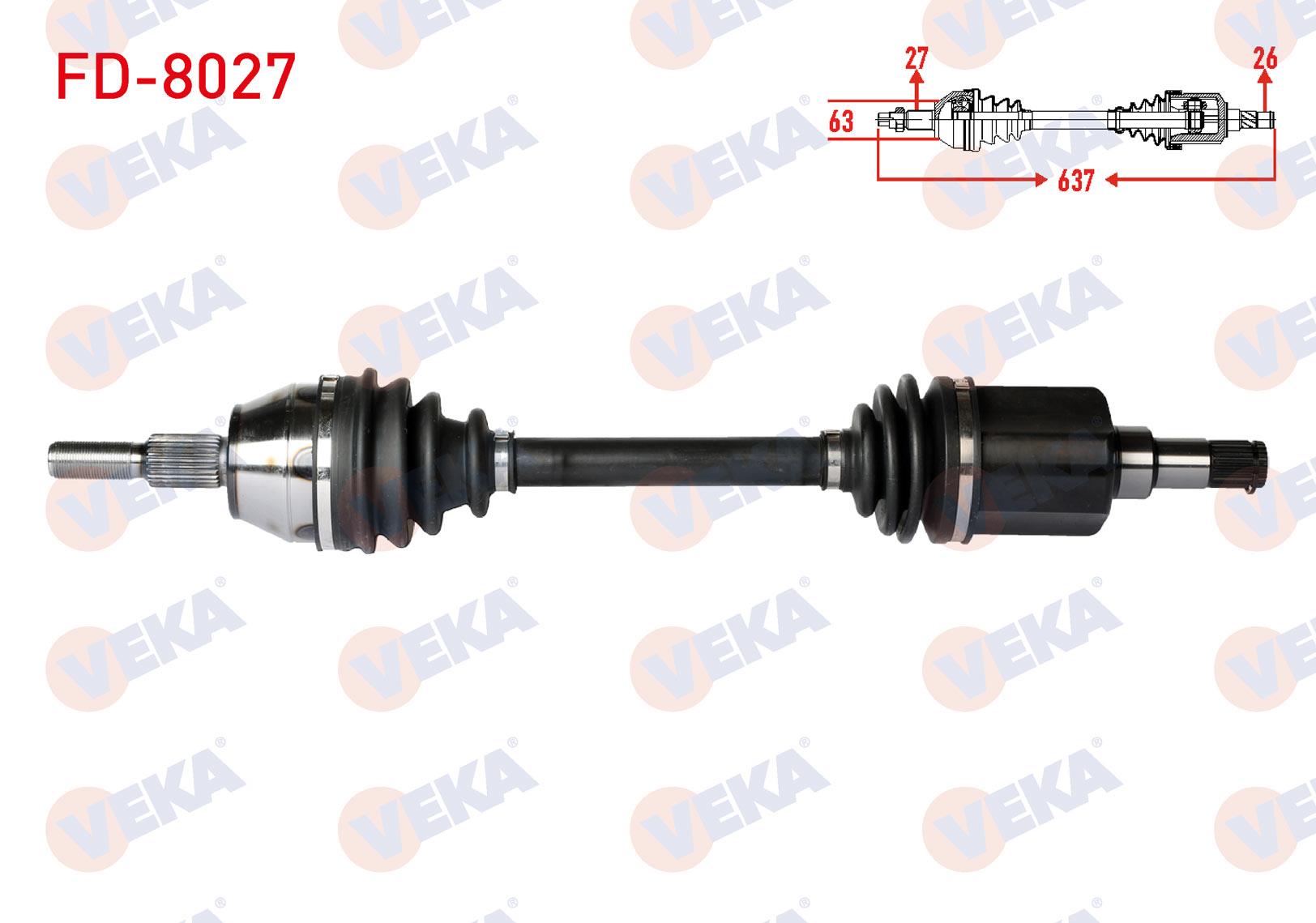 KOMPLE AKS SOL ON FORD FOCUS III 1.6 TDCI M-T UZUNLUK 637mm 2011-2015