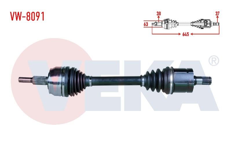 KOMPLE AKS SOL ON T5-T6 CAAA-CAAB-CAAC-CXHB-CXGB 2,0 TDİ 10- 25807  7E0407271GV 7E0407271GX 7E0407451EX 7E0407451NX 7E0407271P