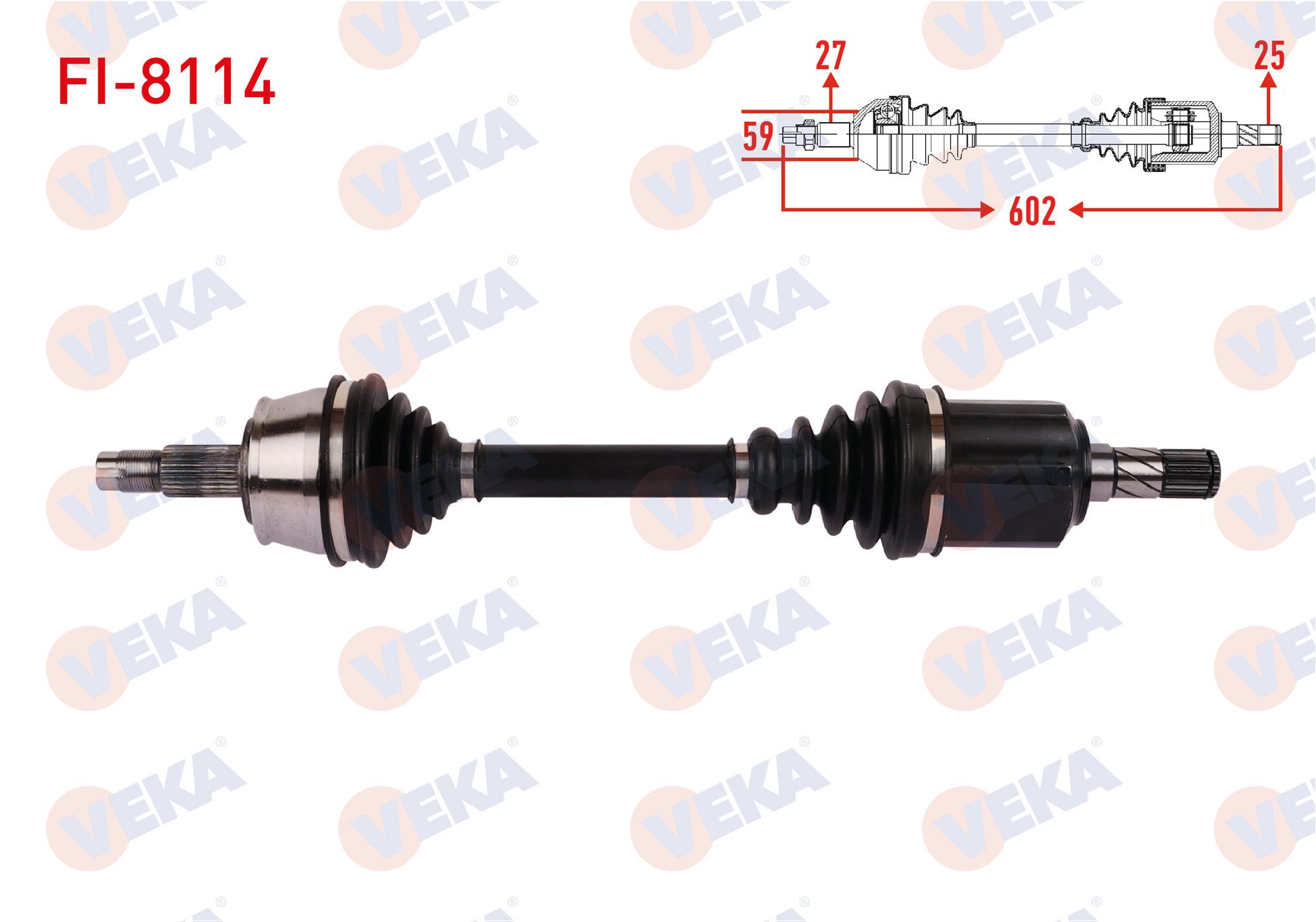 KOMPLE AKS SOL ON UZUNLUK 602mm FIAT 500 X 1.6 MJT 6AT / 6MT 2014- / JEEP RENEGADE 1.6 CRD 6AT / 6MT 2014-