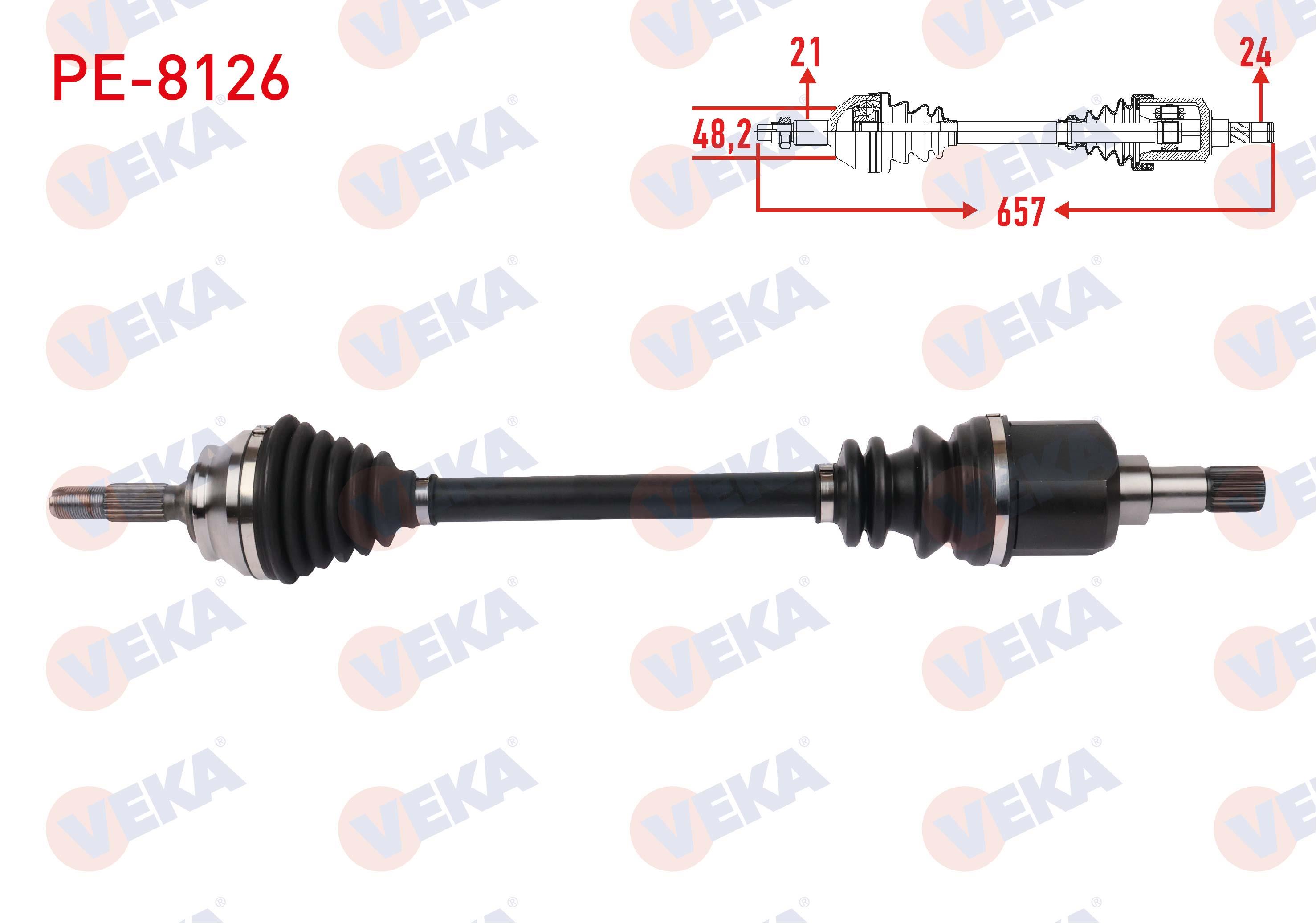 KOMPLE AKS SOL ON UZUNLUK 657mm PEUGEOT 301 1.6 HDi M-T 2012- / CITROEN C-ELYSEE 1.5 BlueHDi M-T 2018-