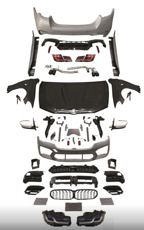KOMPLE BODY KİT F10+LCI [DONUSUM => G30-LCI] MRŞP-LI, PANJ-LU, EGZ.UÇLU, KAPUT/ÇAMURLUK, FAR/STOP -///M5-