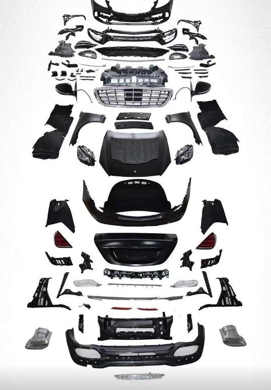 KOMPLE BODY KİT W221 [DONUSUM=> W222] 0-0-ÇıKıŞ, PANJ-LU, EGZ.UÇLU, KAPUT/ÇAMURLUK/BAGAJ KAP., FAR/STOP, AYNALAR -S450 SPORT-