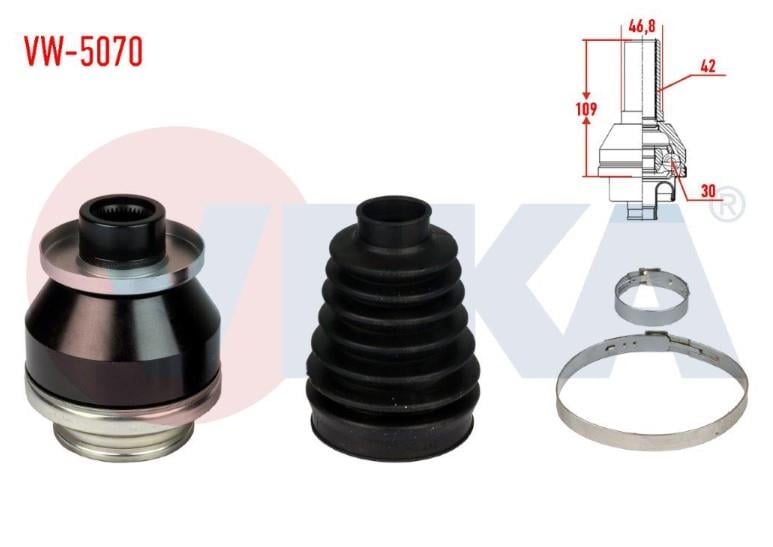 AKS KAFASI SOL ÖN İÇ VW T6 2.0 TDI  42X30X47 UZUNLUK 109 mm 2015--7E0498103C