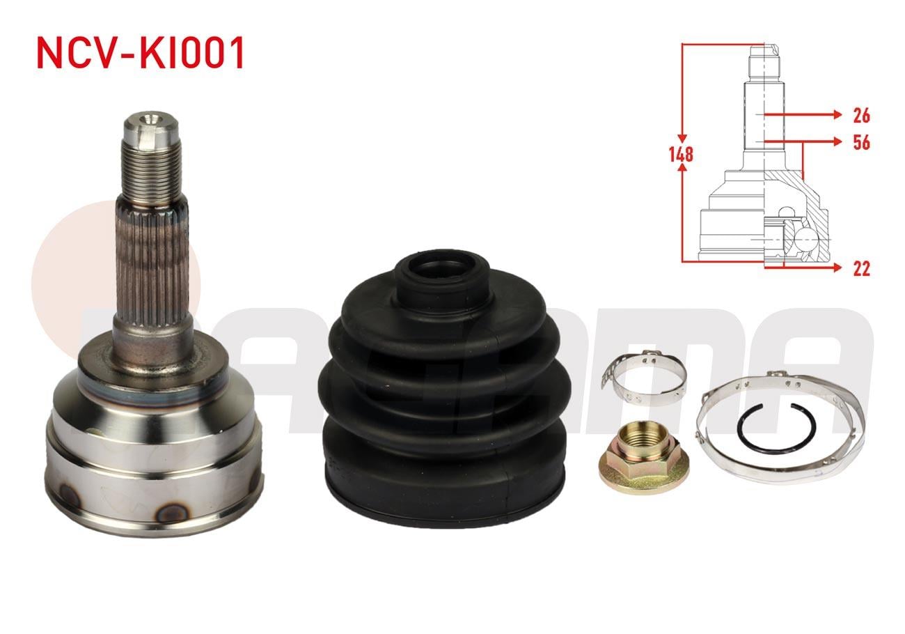 AKS KAFASI SOL-SAG ON DIS 26X22X56 UZUNLUK 148mm KIA SEPHIA (FA) 1.5i 16v - 1.6i 1993-2001/ SHUMA I (FB) 1.5i 16v 1997-2001