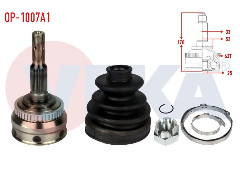 AKS KAFASI SOL-SAG ON DIS OPEL VECTRA A 2.0 ABSLI 43 DIS 33X25X52 UZUNLUK 170,8 mm 1988-1995 374015