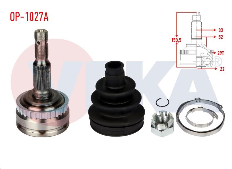 AKS KAFASI SOL-SAG ON DIS OPEL VECTRA B 1.6i ABSLI 29 DIS 33X22X52 UZUNLUK 158,5 mm 1995-2003 90538428 844011 607412 304458