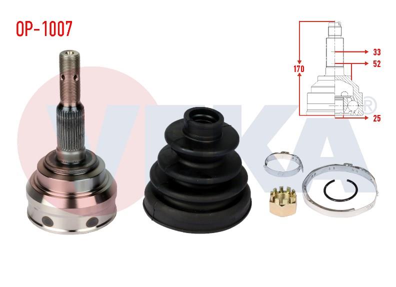 AKS KAFASI SOL-SAG ON DIS OPEL VECTRA B 1.8i 16v 33X25X52 UZUNLUK 170,8 mm 1995-2003 90538595 90496367 90498412