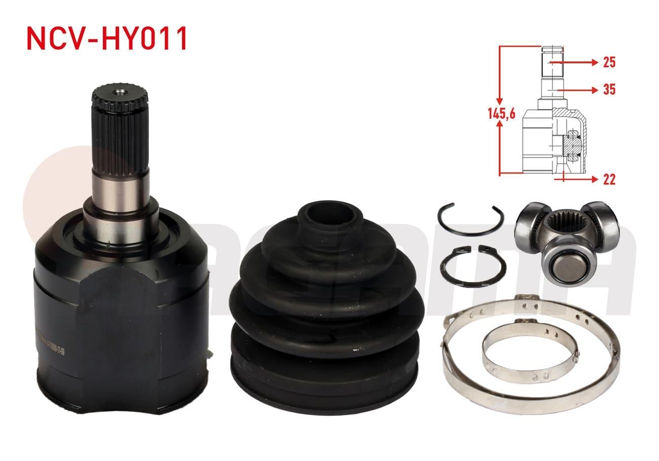 AKS KAFASI SOL-SAG ON IC 25X22X35 UZUNLUK 145,6mm HYUNDAI ACCENT I (X-3) 1.3i - 1.5i 1994-2000