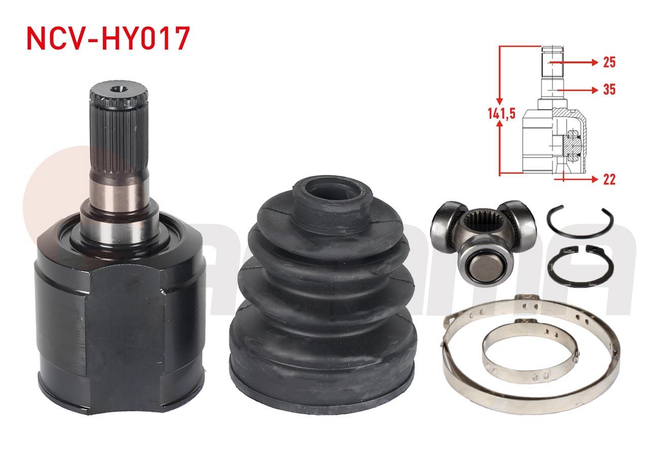 AKS KAFASI SOL-SAG ON IC 25X22X35 UZUNLUK 141,2mm HYUNDAI ACCENT I (X-3) 1.3i 1994-2000/ EXCEL 1.5i 1990-1995/ ACCENT II (LC) 1.3 - 1.5i 2000-2005/ GETZ (TB) 1.3i - 1.4i 2002-2008