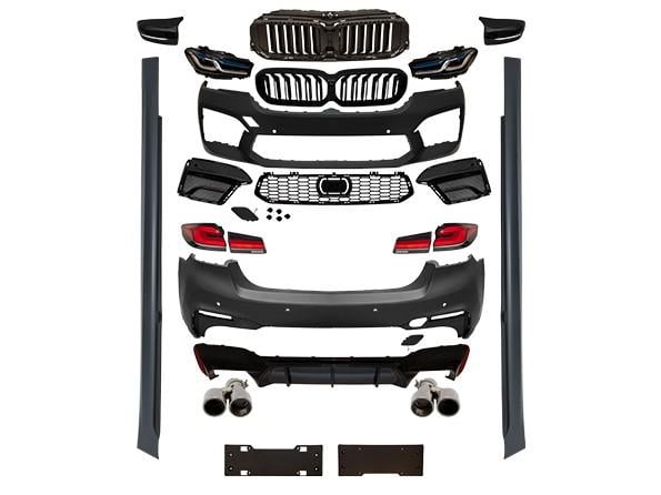 BODY KİT G30 PDCLI:ÖN/ARKA, 2B2-ÇıKıŞ, MRŞP-LI, PANJ-LU, EGZ.UÇLU, FAR/STOP, AYNA KAPAKLARı -///M5 (F90-LCI) STYLE- 2017-19