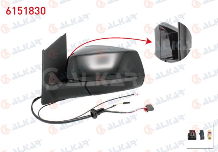 DIS DIKIZ AYNASI SOL ELEKTRIKLI ISITMALI OTOMATIK KATLANIR KOR NOKTALI ANTENLI PARLAK SIYAH 7+2 PIN FORD TOURNEO CONNECT 2022- / VOLKSWAGEN CADDY V 2020-