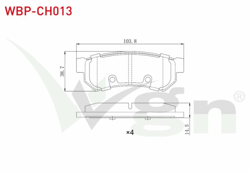 FREN BALATA ARKA CHEVROLET LACETTI (J200) 1.6i 2006-2012 / CHEVROLET LACETTI (J200) 1.4i 16v 2006-2012