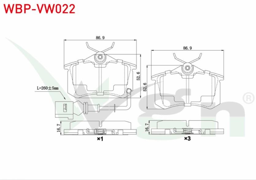 FREN BALATA ARKA FISLI VW POLO (9N_) 1.6i 16v 2001-2012/ 1.4 TDI 2001-2012/ 1.4i 16v 2001-2012/ 1.9 TDI 2001-2012/ A3 (8P1) 1.6 2003-2012/ 1.8 T 2003-2012/ A1 (8X1) 1.4 TFSI 2010-