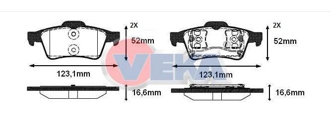 FREN BALATA ARKA FORD TRANSIT CONNECT 1.8 TDCI 16.60mm 2002-2013 4387371 1809259 1809458 4387374
