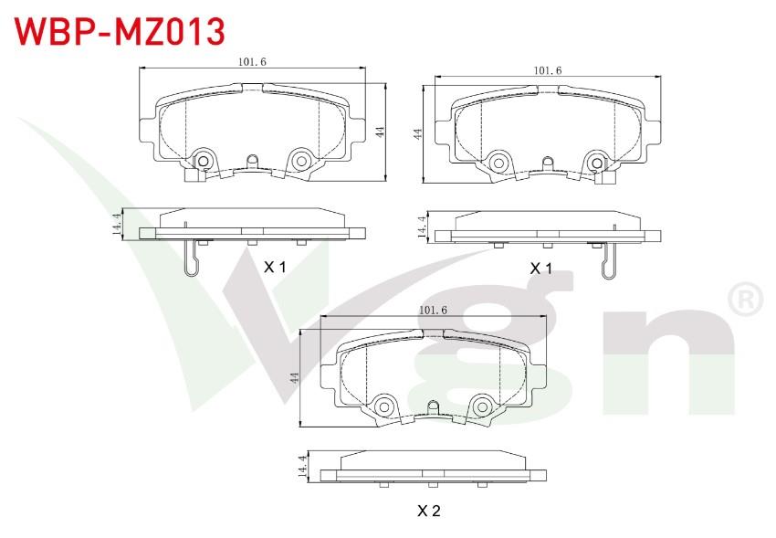FREN BALATA ARKA IKAZLI 13.8mm MAZDA 3 (BM) SKYACTIVE G100 - G120 - G165 - D150 2013-