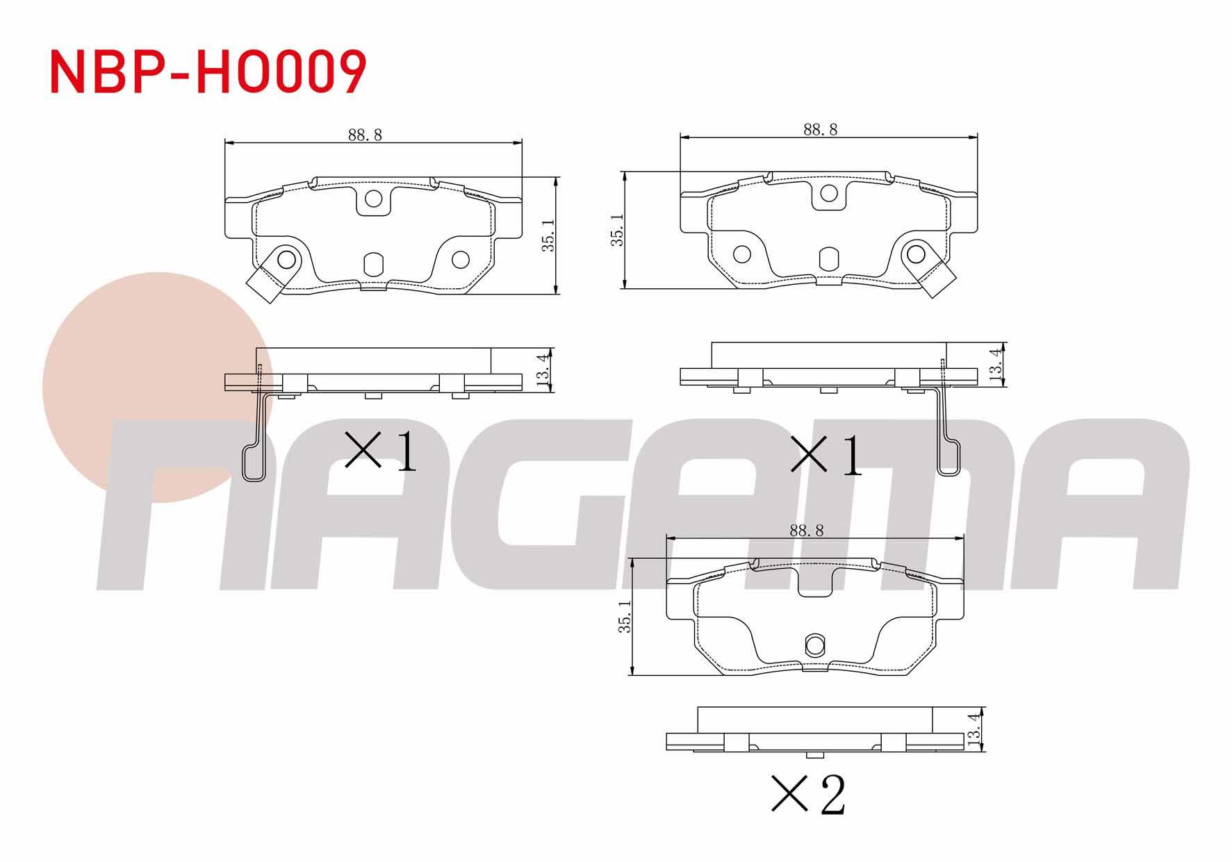FREN BALATA ARKA IKAZLI HONDA CIVIC IV 1.4i 1987-1993/ CIVIC IV 1.5i 1987-1993/ ACCORD IV (CB) 2.0i 16v 1990-1993/ JAZZ IV (GK) 1.3 2016-/ ROVER 25 (RF) 1.6 16v 1999-2005/ ROVER 200 216 Si 1995-2000