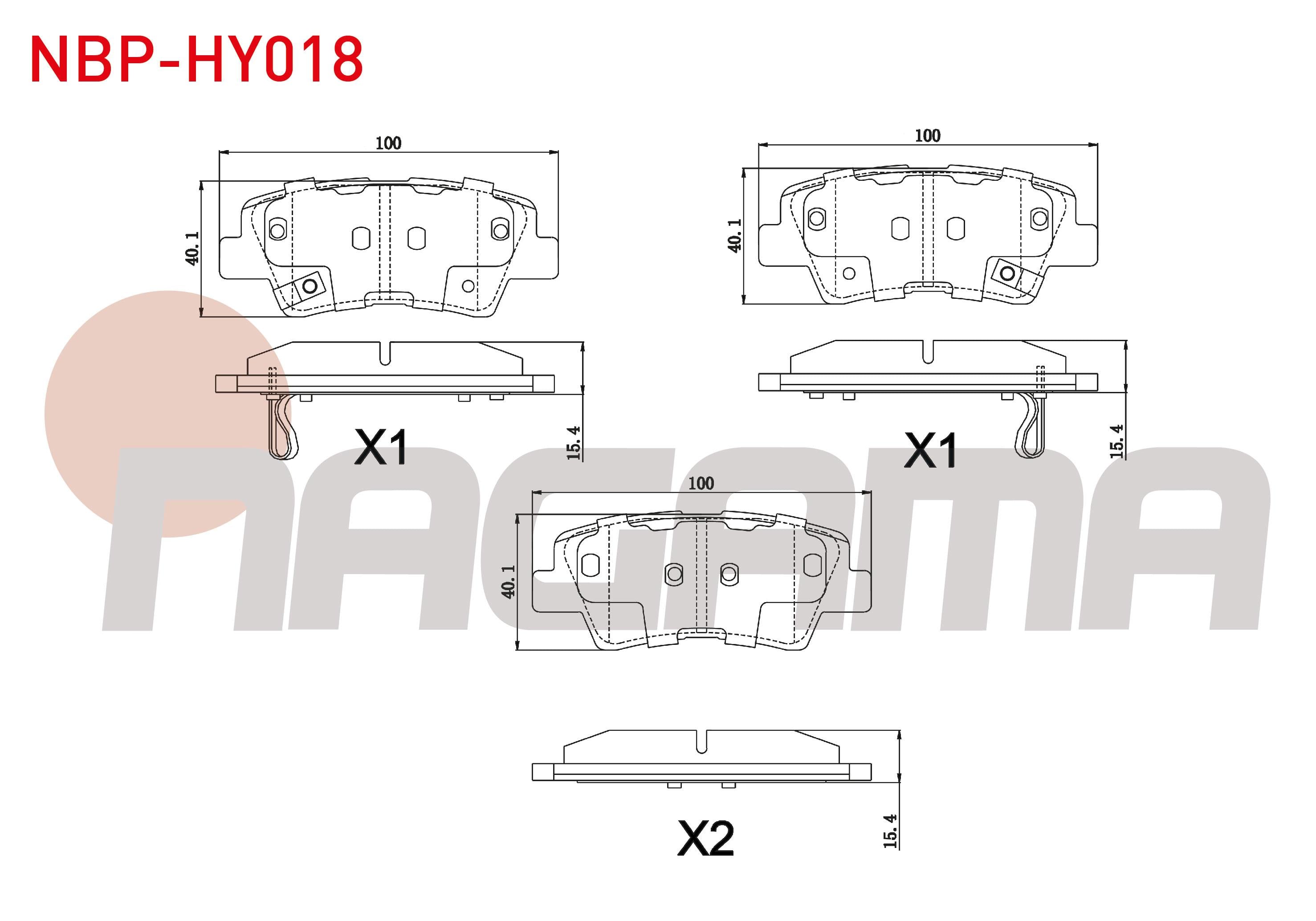 FREN BALATA ARKA IKAZLI HYUNDAI ELANTRA 1.6 D-CVVT 2011-2015/ SONATA V 2.0 VVTI 2005-2010 / KIA SOUL (AM) 1.6 CRDI 2009-/ OPTIMA 1.7 CRDI 2012-