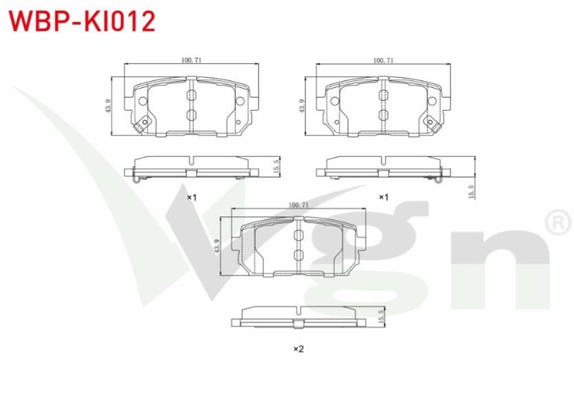 FREN BALATA ARKA IKAZLI KIA CARENS III 2.0 CRDI 2006- / SPORTAGE 1.6 GDI 4X2 17 JANT 2010- / HYUNDAI IX35 (LM) 1.6 GDI 4X2 17 JANT 2010-