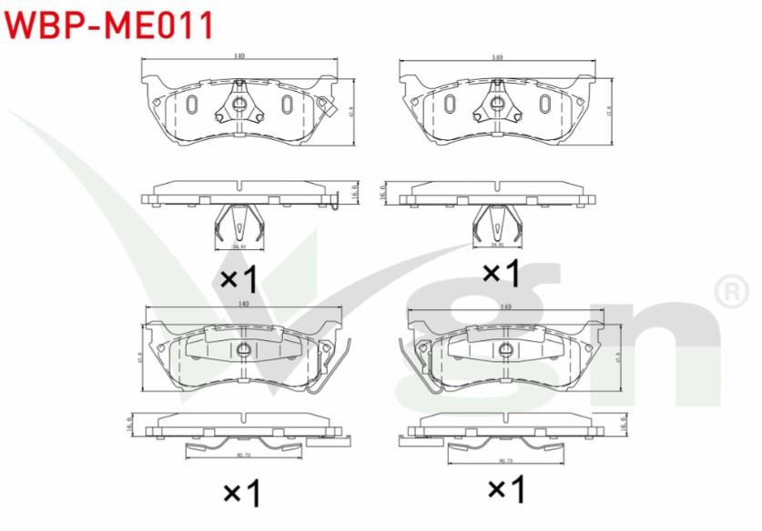 FREN BALATA ARKA IKAZLI MERCEDES M CLASS (W163) ML 320 1998-2005 / M CLASS (W163) ML 270 CDI 1998-2005