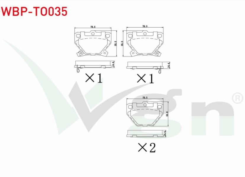 FREN BALATA ARKA IKAZLI TOYOTA YARIS (_CP10) 1.0i 1999-2005 / YARIS (_CP10) 1.3i 1999-2005 / YARIS (_CP10) 1.5 VVT-I 1999-2005 / YARIS (_CP10) 1.4 D-4D 1999-2005