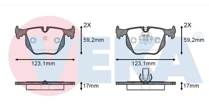 FREN BALATA ARKA LAND ROVER RANGEROVER III 3.0 TD 6 17.00mm 2002-2012 34211164582 SFP000120