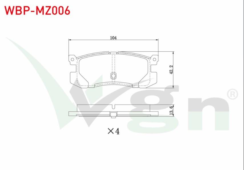 FREN BALATA ARKA MAZDA 626 III (GD) 1.8i 1987-1992 / 626 III (GD) 2.2i 16v 1987-1992 / 626 III (GD) 2.0 D 1987-1992 / 626 III (GD) 2.0i 16v 1987-1992