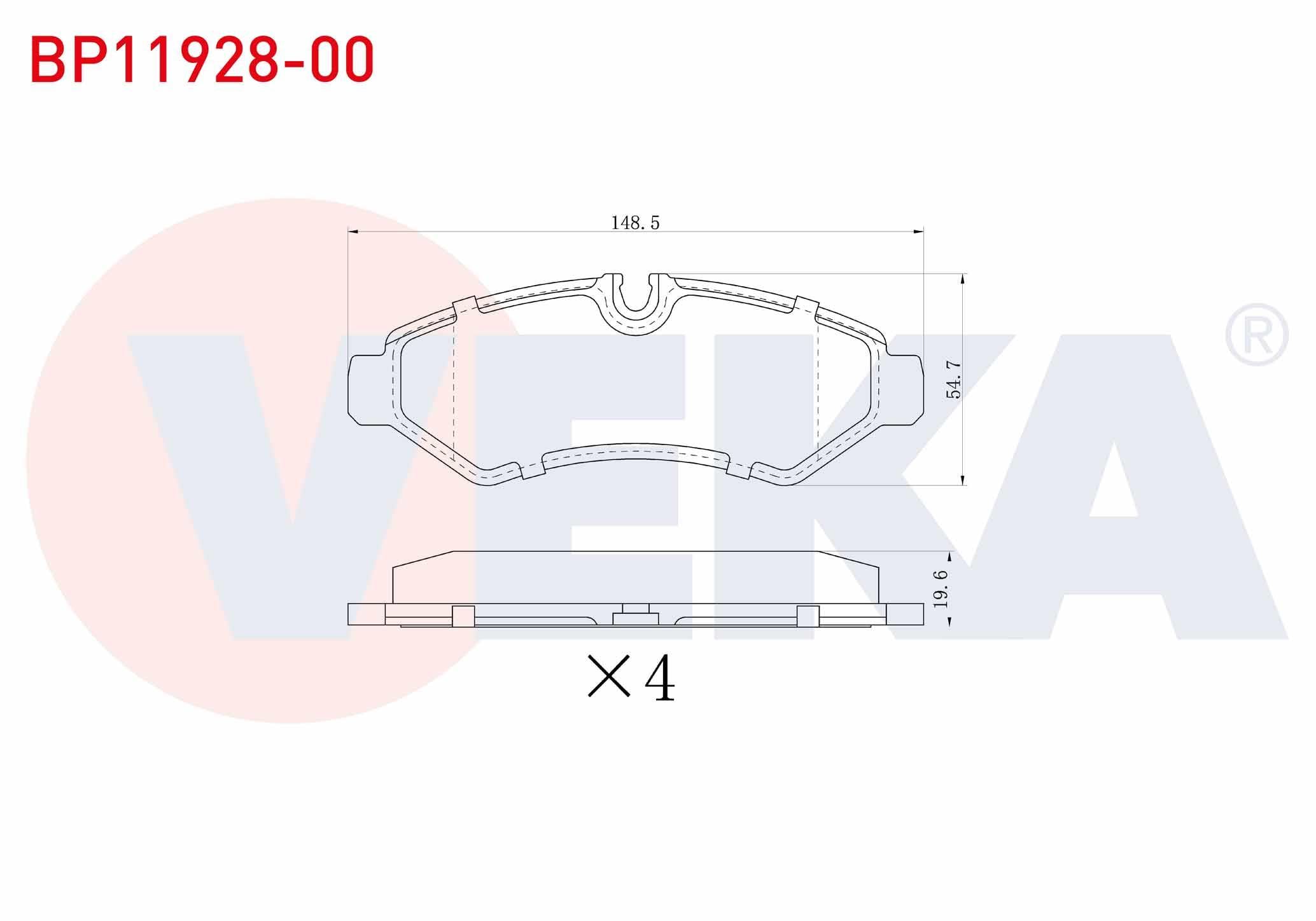 FREN BALATA ARKA MERCEDES SPRINTER 3.5 T (907) 316 CDI 2018- / SPRINTER 4T (907) 414 CDI 2018- TEK TEKER A9074208101 A9104207300 A9104203700 A91042356
