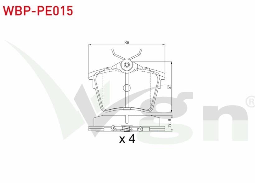 FREN BALATA ARKA PEUGEOT 407 (6D) 1.6 HDI 2004-2011 / PEUGEOT 407 (6D) 1.8i 2004-2011 / PEUGEOT 407 (6D) 2.0i 2004-2011 / PEUGEOT 407 (6D) 2.0 HDI