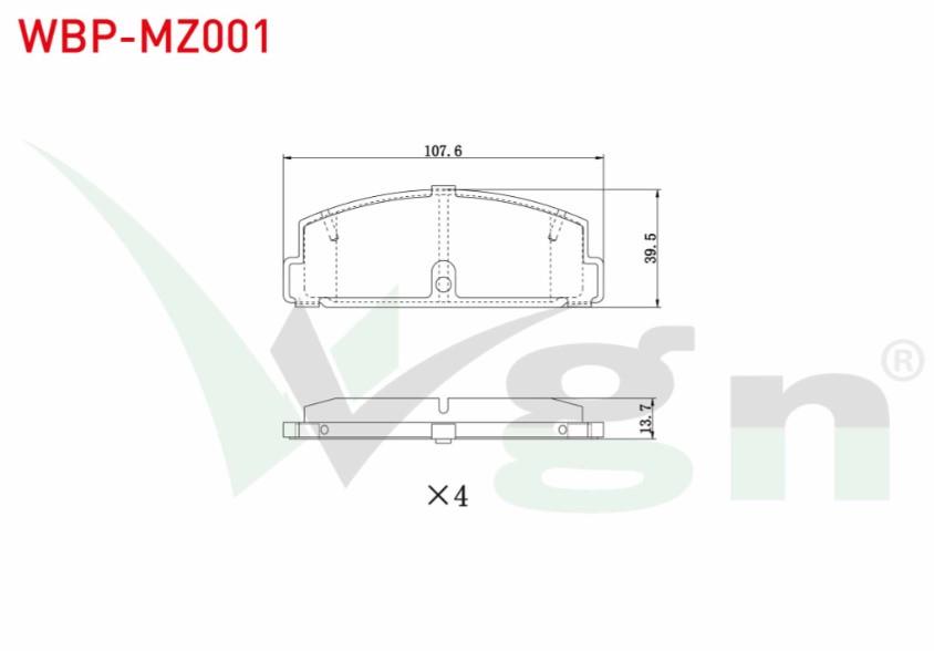 FREN BALATA ARKA TEL DELIKLI MAZDA 323 VI (BJ) 1.4i 16v 1998-2004/ 1.5i 16v 1998-2004/ 1.6i 1998-2004/ 2.0i 1998-2004/ MAZDA 6 (GG,GY) 2.0i 2002-2007/ MAZDA 6 (GH) 2.0i MRZ 2007-2012