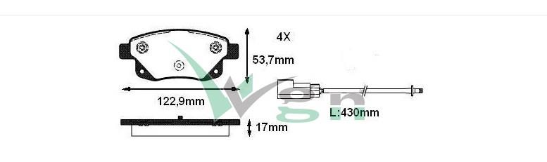FREN BALATA FISLI ARKA FORD TRANSIT (V347) 2.2 TDCI 18.80mm 2006-2014 1819638 1433958 6C11 2M008 AF