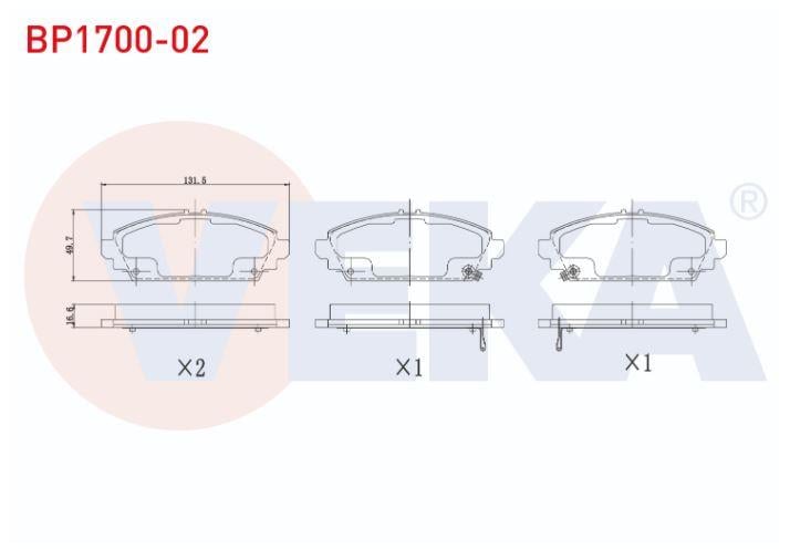 FREN BALATA IKAZLI ON HONDA ACCORD VII (CL) 1.6i 16v 17.20mm 2003-2008