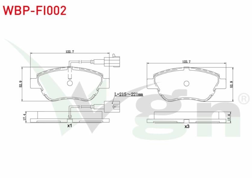 FREN BALATA ON FISLI FIAT LINEA 1.3 MJT 2007-/ALBEA 1.2i 2003-2007/ALBEA 1.3 MJT 2007-/DOBLO 1.3 MJT 2001-2010/FIORINO 1.3 MJT 2007-/G.PUNTO 1.3 MJT 2005-2012/BIPPER 1.4 HDI 2008-/NEMO 1.4 HDI 2007-