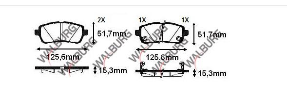 FREN BALATA ON FORD FIESTA VI 1.25i 15.30mm 2008-2012 1848518 1855307 ME8V5J 2K021 AB