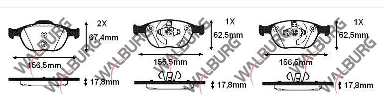 FREN BALATA ON FORD TRANSIT CONNECT 1.8 TDCI 17.80mm 2002-2006 1360303 4427737