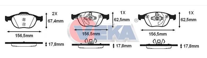 FREN BALATA ON FORD TRANSIT CONNECT 1.8 TDCI 17.80mm 2002-2013 2T14 2K021 AC 4427737 4346371