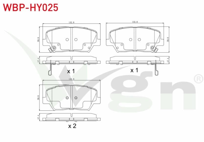 FREN BALATA ON IKAZLI HYUNDAI ELANTRA 1.6 D-CVVT 2011-2015 / KIA CERATO 1.6 CRDI 2016- / KIA CERATO 1.6 MPI 2016-