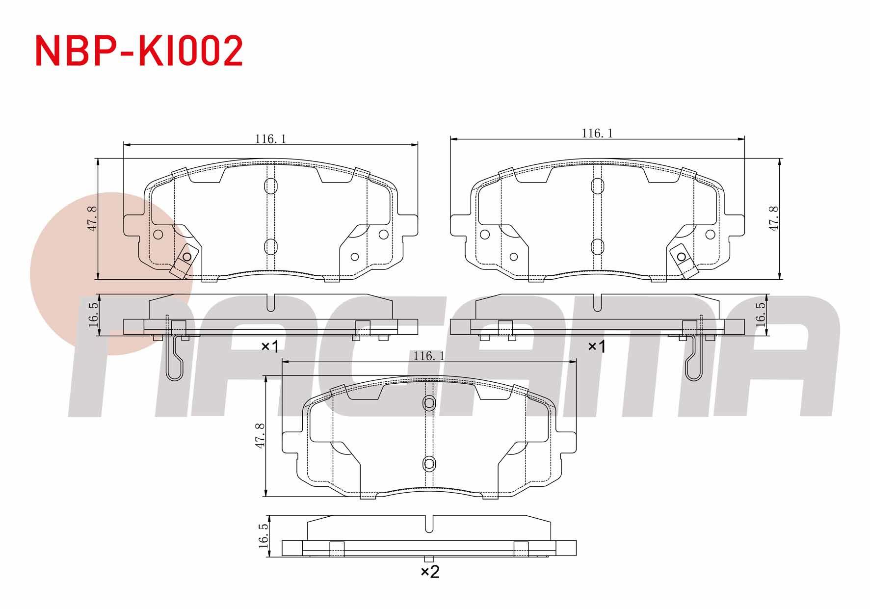 FREN BALATA ON IKAZLI KIA PICANTO (BA) 1.25 2004-2011 / PICANTO (BA) 1.1i 2004-2011 / HYUNDAI I10 (PA) 1.1i 12v 2008-2013 / I10 (BA) 1.0 D-CVVT 2013- / I10 (BA) 1.2 D-CVVT 2013-