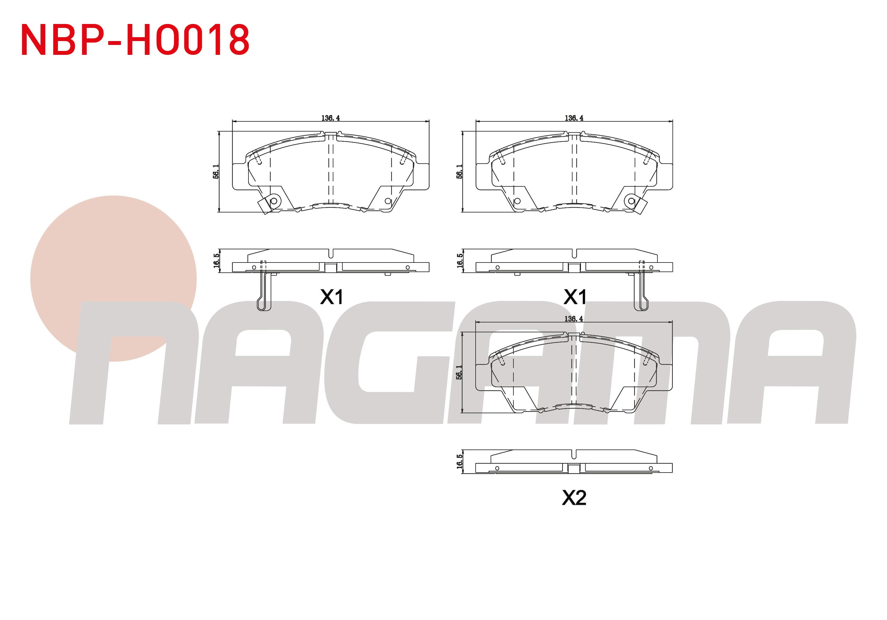 FREN BALATA ON IKAZLI TEL DELIKLI HONDA JAZZ III (GE) 1.4i 2008-2012 / JAZZ IV (GK) 1.3 2016-